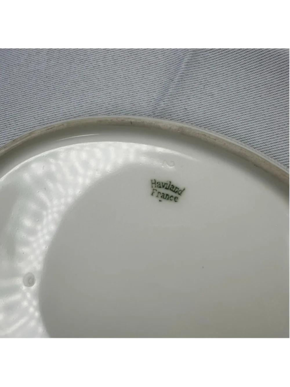 Antique Haviland Limoges France Gilt Oval Porcelain Dish Tray Gold w Rose Motif